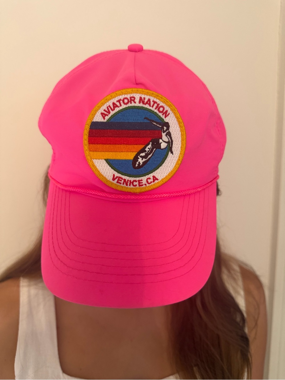 Aviator Nation Women’s Neon Pink Patch Baseball Cap
